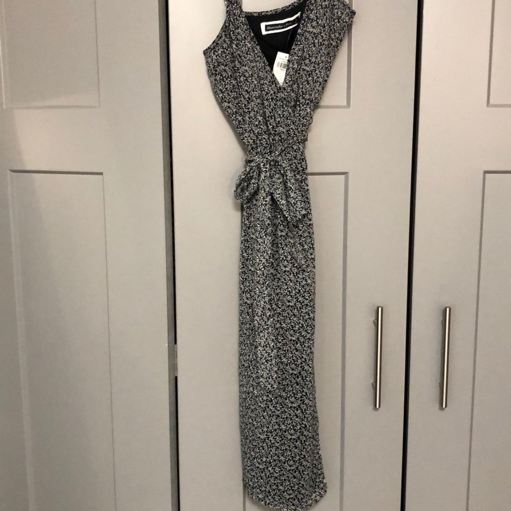 Abercrombie Midi Wrap Dress; dark floral print